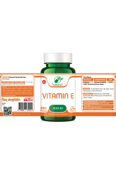 Yurdavit E Vitamini 100 Kapsül 400 Ünite Aromasız 4X100 Kapsül - 5