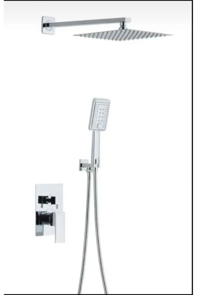 Ankastre Duş Seti Silver Gümüş Duş Sistemi Ankastre Duvardan Tasarım ürün görseli