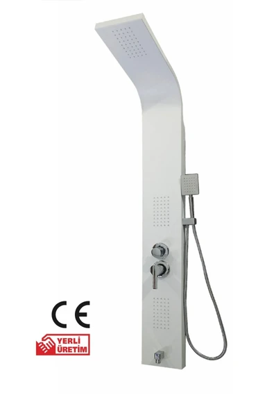 Beyaz Panel Duş Seti Masajlı Yağmurlama Sistemi Beyaz Banyo Duş Armatür Set ürün görseli
