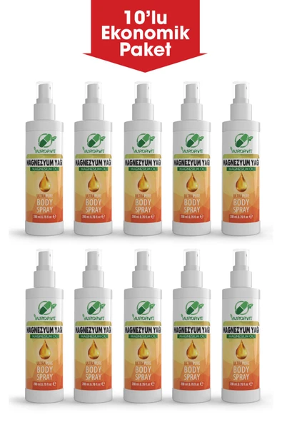 Yurdavit Magnezyum Yağı (magnesium Oil) 200 Ml 10x200 Ml