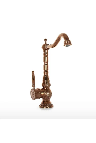 Bakır Batarya Bronz Mutfak Bataryası Vintage Tasarım İşlemeli Bakır Musluk ürün görseli