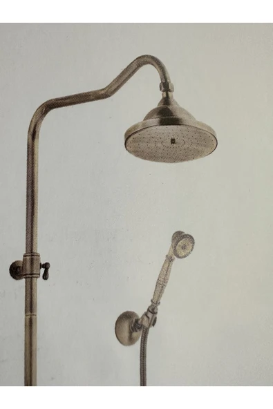 Mat Gold Duş Sistemi Antik Gold Duş Seti Tepe Yağmurlamalı Vintage Duş Başlığı Komple Pirinç Batarya - 2
