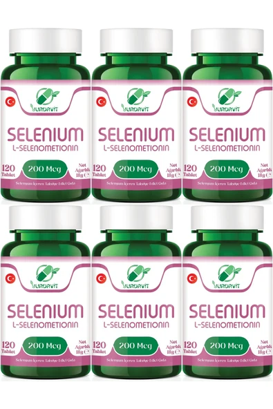 Yurdavit Selenium 200 mcg 120 Tablet - Selenyum Takviyesi 6X120 Tablet