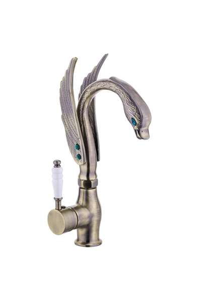 Antik Gold Lavabo Bataryası Özel Tasarım Armatür Pirinç