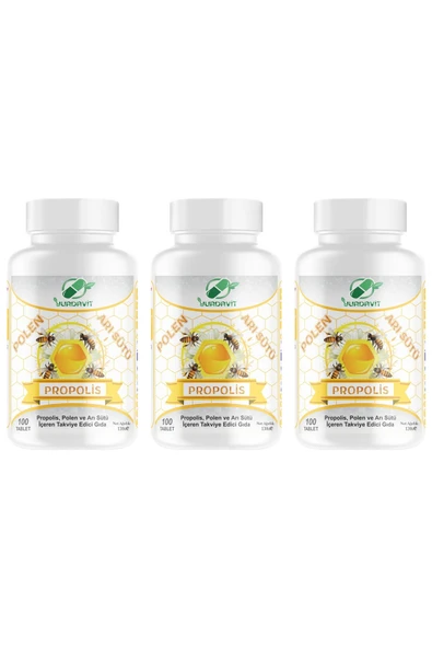 Yurdavit Propolis Polen Arı Sütü 3 Adet 100 Tablet