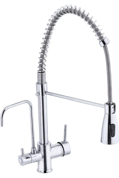 Arıtmalı Mutfak Bataryası Spiralli Arıtmalı Evye Musluğu Endüstriyel Tasarım Arıtmalı Mutfak Musluk - Resim 2