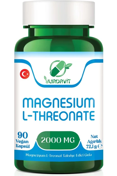 Yurdavit Magnesium L-threonate Magnezyum L-treonat 2000 Mg 90 Kapsül Vegan 3x90 Kapsül - 2