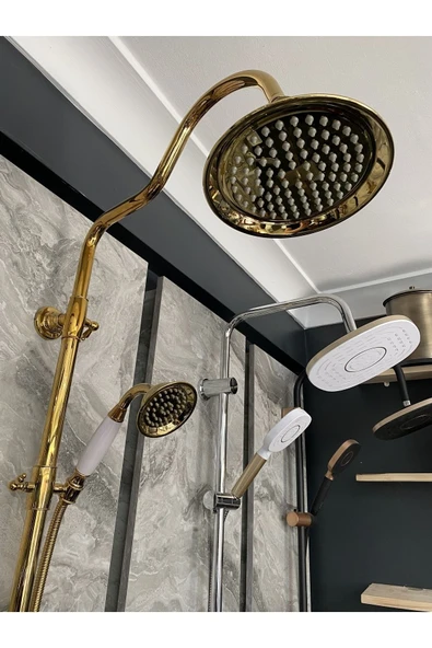 Altın Renk Duş Seti Gold Yağmurlama Sistemi 5 Yıl Garantili Altın Duş Sistemi - 3