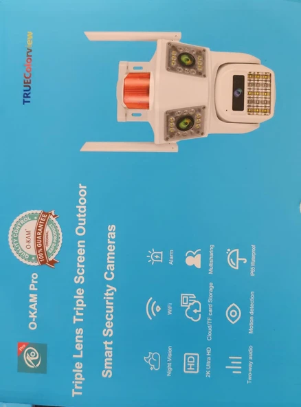 3 Kameralı 9mp O-kam 3033 Wıfı Ptz Kamera Gece Görüşlü Güvenlik Kamerası