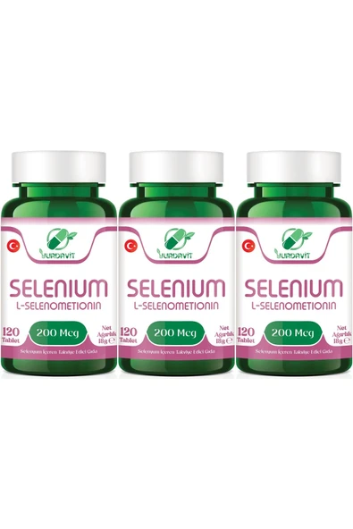Yurdavit Selenium 200 Mcg Selenyum 3x120 Tablet L-selenometionin