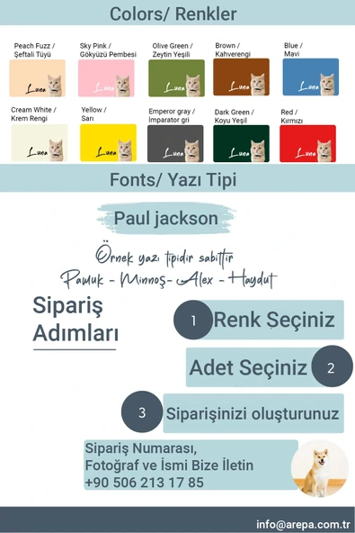 MAtGo Pati Hayvana isme Özel Fotoğraflı Beslenme Matı Kaymaz Sıvı Geçirmez Kedi Köpek Mama Paspası 50x70cm - Resim 5