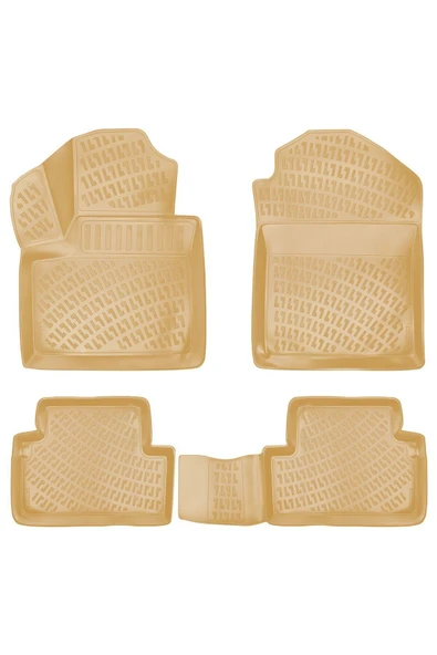 Ford Connect 2009 Araca Özel Tasarım 3D Havuzlu Bej Paspas