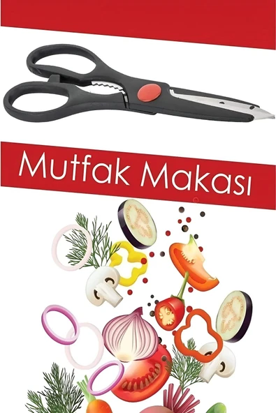 luckyol  Mutfak Makası, Çok Amaçlı Maşa ve Metal Sarımsak Ezeceği - 3