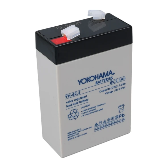 Ayt Yokohama YH-62.3 6 Volt 2.3 Amper Akü 90x43x38 mm Yeni Tarihli Taze Akü