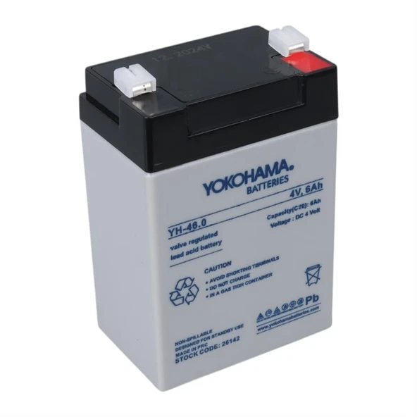 Ayt Yokohama YH-46.0 4 Volt 6 Amper Kuru Akü 68x45x95 mm Yeni Tarihli Taze Akü - 5