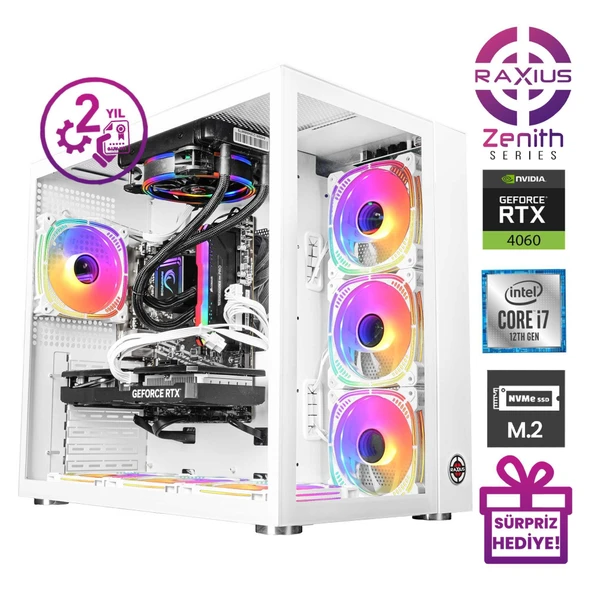 RaXius Zenith Z2-i7-4060-127F16 i7-12700F RTX4060 32GB 2TBSSD W11P Gaming Masaüstü Bilgisayar - 2