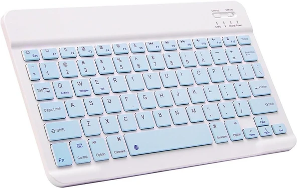 Technopc Ultrapad Ruby W10 10.1" Uyumlu Kablosuz Bluetooth Şarj Edilebilir Klavye - Mavi