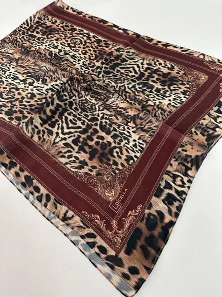 Locella İdol Saten İpek Şal Bordo Serisi LWR0605 ürün görseli