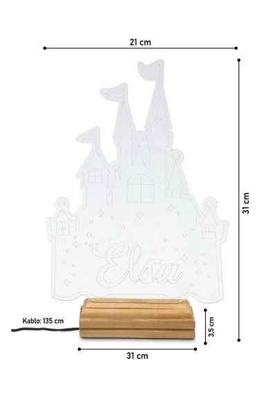 Kişiselleştirilebilir Elsa , Karlar Ülkesi, 3 Boyutlu Dekoratif Gece Lambası 3d - 6