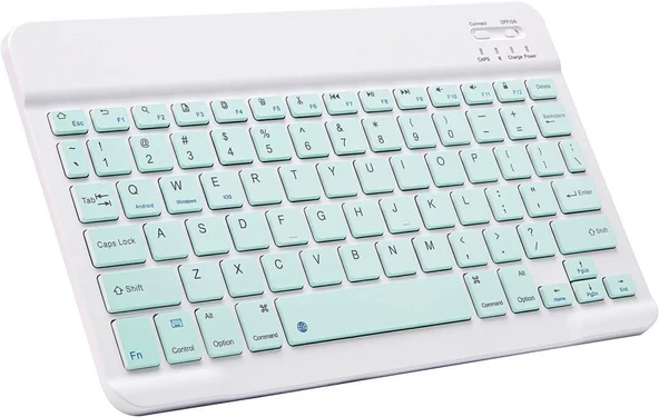 Inovio Evo Tab 7 Pro 7" Uyumlu Kablosuz Bluetooth Şarj Edilebilir Klavye - Yeşil
