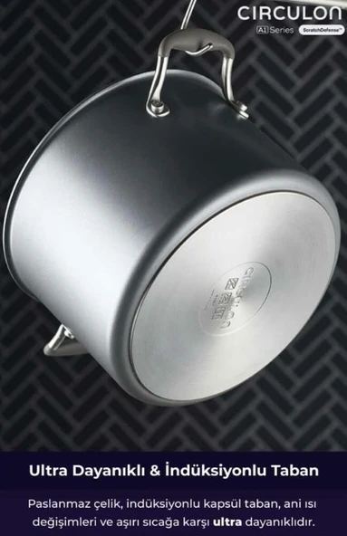 Cırculon A1 Serisi 24x17cm Cam Kapaklı XL Derin Tencere - 3