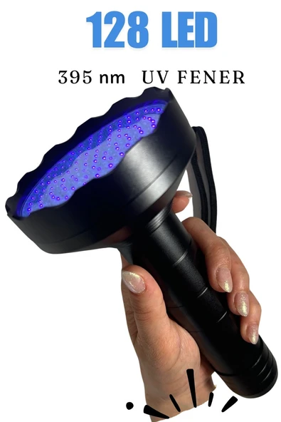 UV-206 Mor Işık UV El Feneri, 395 NM 128 LED