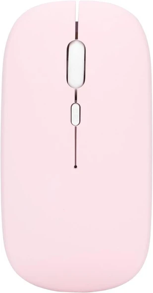 Apple iPad Mini 7 2024 8.3" Uyumlu Kablosuz Bluetooth Pilli Optik Mouse - Pembe