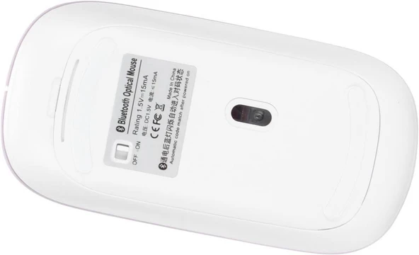 Apple iPad Mini 7 2024 8.3" Uyumlu Kablosuz Bluetooth Pilli Optik Mouse - Pembe - Resim 4