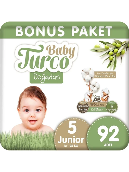 Baby Turco Doğadan 5 Numara Junior 92'li Bebek Bezi