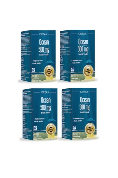 Ocean Saf Balık Yağı 500 mg 60 Kapsül 4'lü