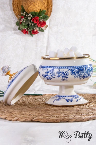 Miss Betty Emaye Ayaklı Şekerlik 18 Cm Blue Life - 2