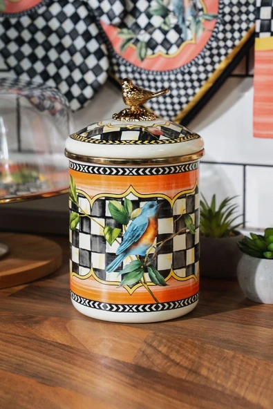 Miss Betty MİSS BETTY 9381 BİRD DELUXE - PARADİSE 15 CM EMAYE LÜX KAVANOZ ürün görseli