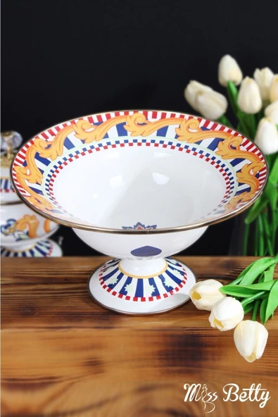 Miss Betty Emaye Ayaklı Meyvelik 30 Cm Elegance - 1
