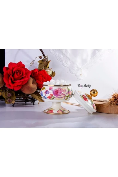 Miss Betty Rose Deluxe Ayaklı 18 Cm Emaye Şekerlik - 3