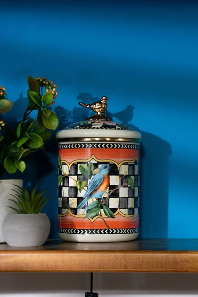 Miss Betty MİSS BETTY 9381 BİRD DELUXE - PARADİSE 15 CM EMAYE LÜX KAVANOZ - Resim 2