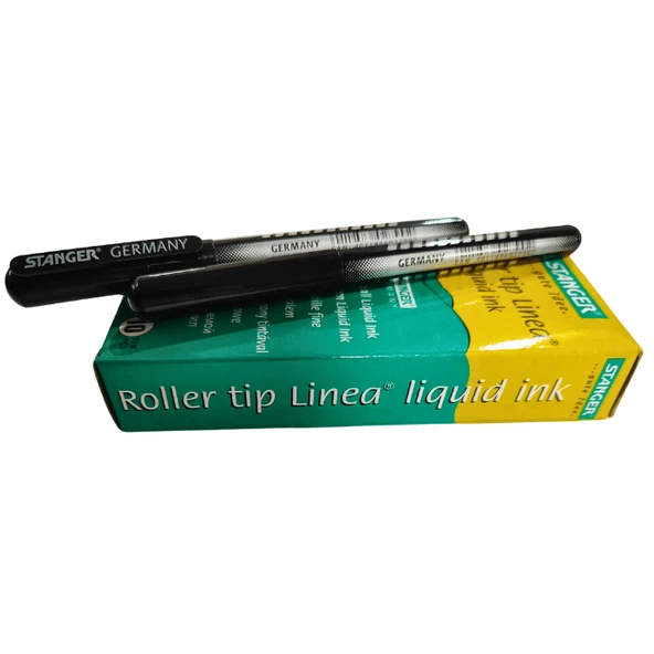 STANGER Rollerball Solid Inkliner 0.5 mm Siyah Pilot Kalem 10'Lu Paket - 4