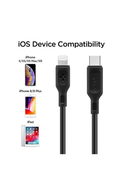Spigen Essential Apple Usb-c To Lightning Pd Hızlı Şarj Ve Data Kablo Mfı Lisanslı 1 M C10cl Black - Resim 6