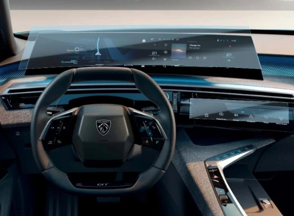 Yeni Peugeot 3008 GT 5008 GT 21" Panaromik Ekran ve i-Toggles Uyumlu Set 9H Nano Ekran Koruyucu - 3