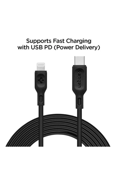 Spigen Essential Apple Usb-c To Lightning Pd Hızlı Şarj Ve Data Kablo Mfı Lisanslı 1 M C10cl Black - Resim 4