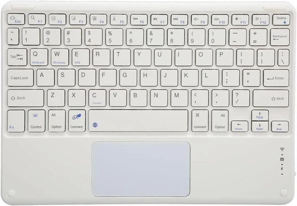 Casper Via S50 10.1" Uyumlu Kablosuz Bluetooth Şarjlı TouchPad'li Klavye - Beyaz