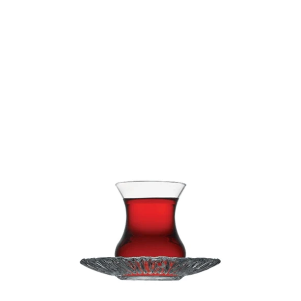 Paşabahçe Aurora Çay Takımı, 12 Parça - 155 ml Bardak ve Tabak Seti, 95961 - 7