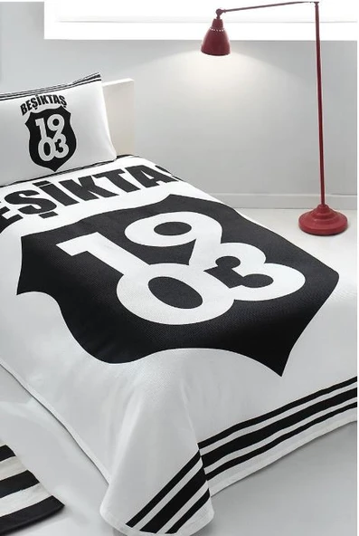 TAÇ LİSANSLI BJK 1903 LOGO TEK KİŞİLİK PİKE TAKIMI