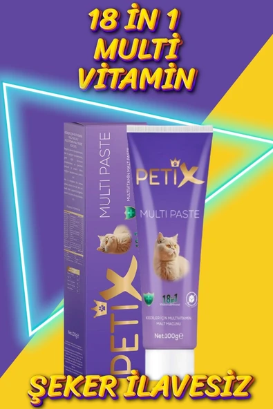 Petix Multivitamin ve Tüy Yumağı Önleyici Kedi Macunu 100 gr