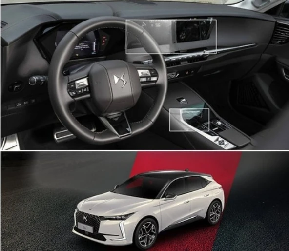 DS Automobiles DS 4 2023-2024 Model Multimedya ve Alt Kontrol Ekranı Uyumlu 9H Nano Ekran Koruyucu ürün görseli 1