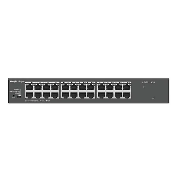 RUIJIE 24port REYEE RG-ES124G-L GIGABIT Yönetilemez Switch Çelik Kasa