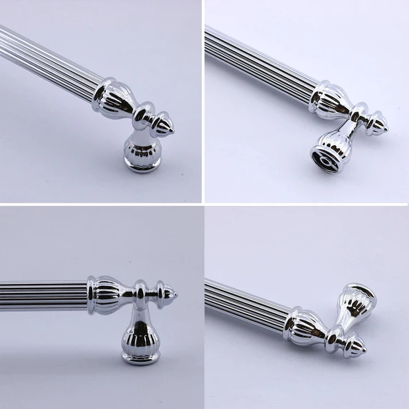 10 Adet Şah 96 mm Krom Renk Kulp Metal Mobilya Dolap Çekmece Kapak Mutfak Kulplar Kulbu Dolabı Kulpu - Resim 6