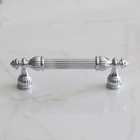 10 Adet Şah 96 mm Krom Renk Kulp Metal Mobilya Dolap Çekmece Kapak Mutfak Kulplar Kulbu Dolabı Kulpu - Resim 5