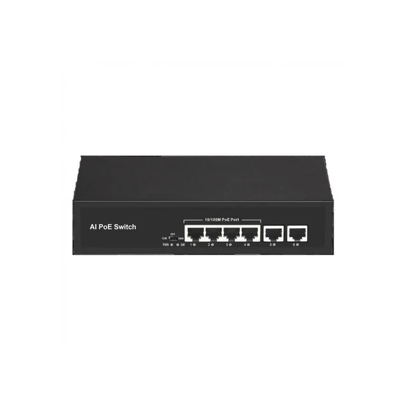 ODS ODS-4P2U 4 PORT POE 10/100 2FE UPLINK 65W YONETILEMEZ SWITCH