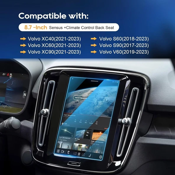 Volvo XC40 2021-2024 Model 8.7 inç Multimedya ve Navigasyon Uyumlu 9H Nano Ekran Koruyucu - 3