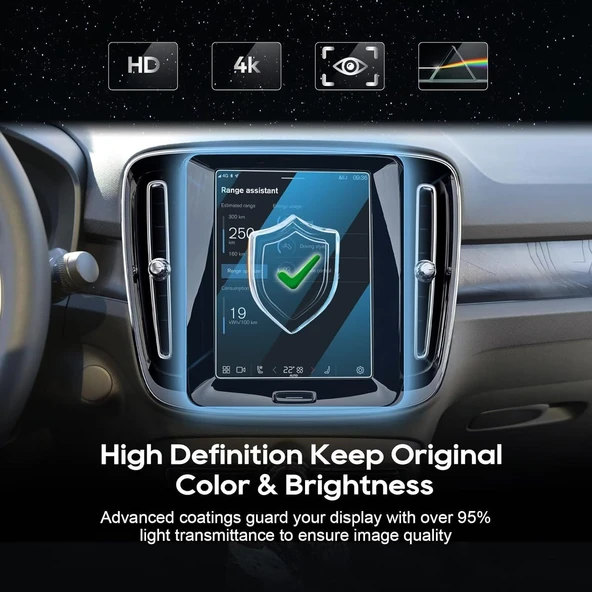 Volvo XC40 2021-2024 Model 8.7 inç Multimedya ve Navigasyon Uyumlu 9H Nano Ekran Koruyucu - 2
